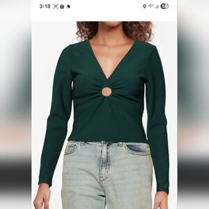 Abercrombie & Fitch Dark Green Long Sleeve Top